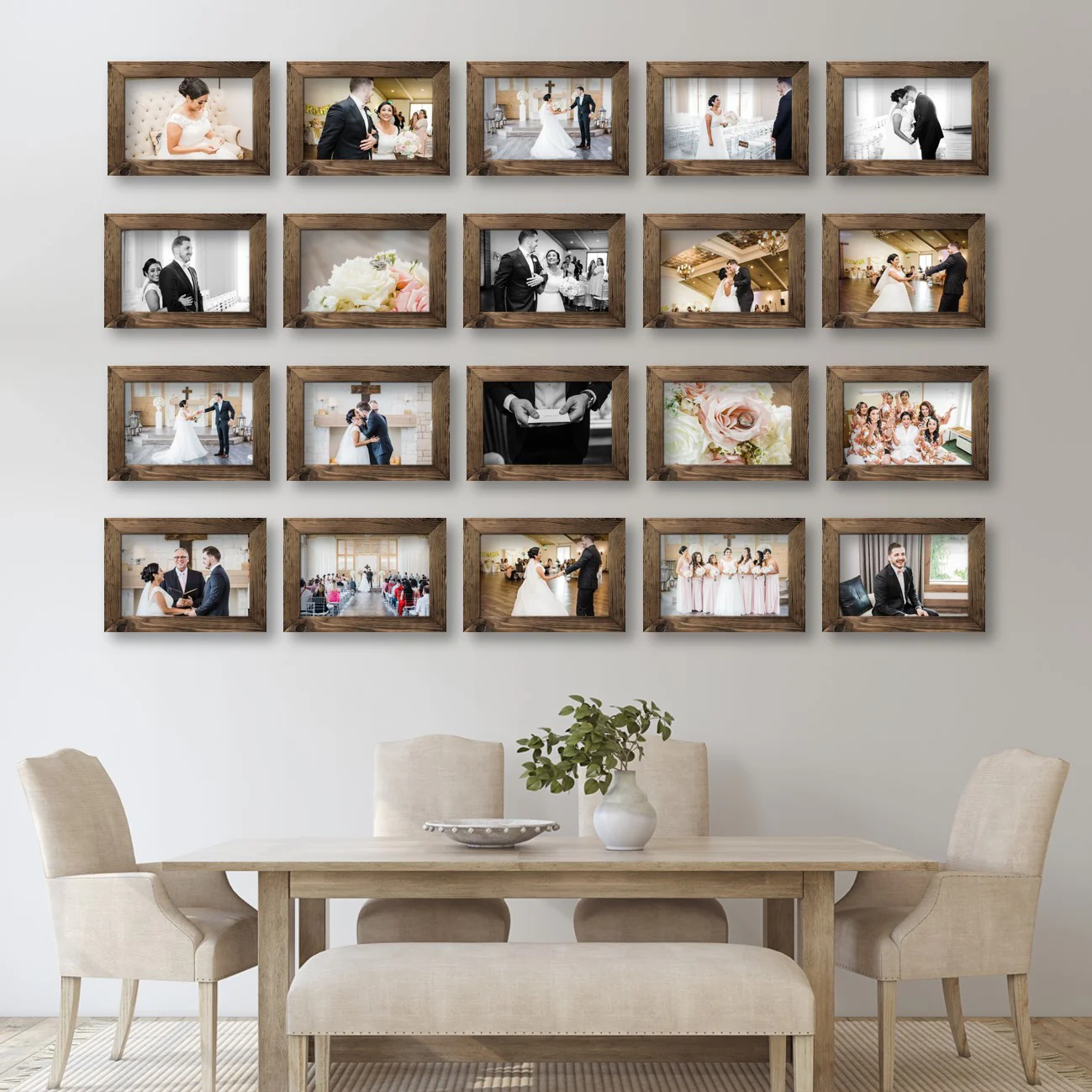 Virtual Frame Combo 20 Pc | A Sizes | (Available in Dark, Medium & Light Wood)