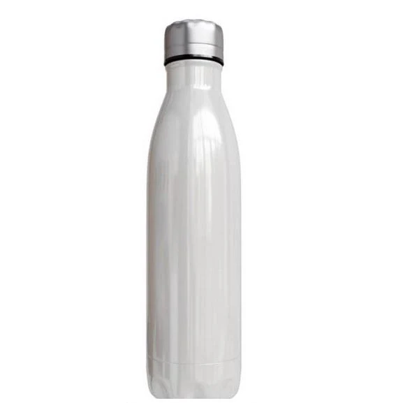 Personalised  Double wall Stainless Steel 500ml water bottle white - Image 2