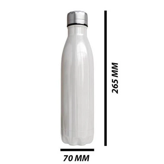 Personalised  Double wall Stainless Steel 500ml water bottle white - Image 5