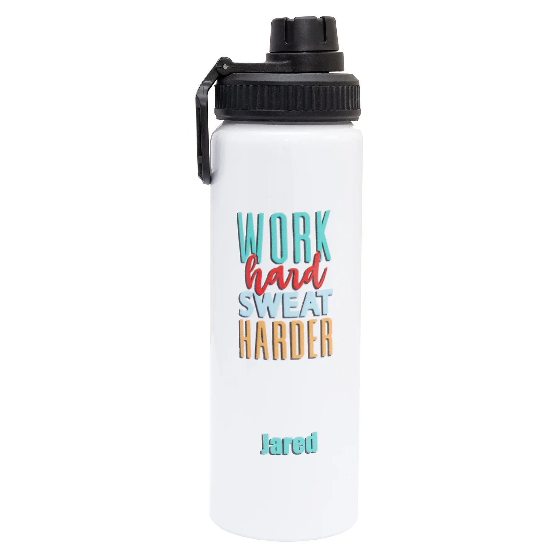 Personalised Aluminium 850ml water bottle (White) - Image 2