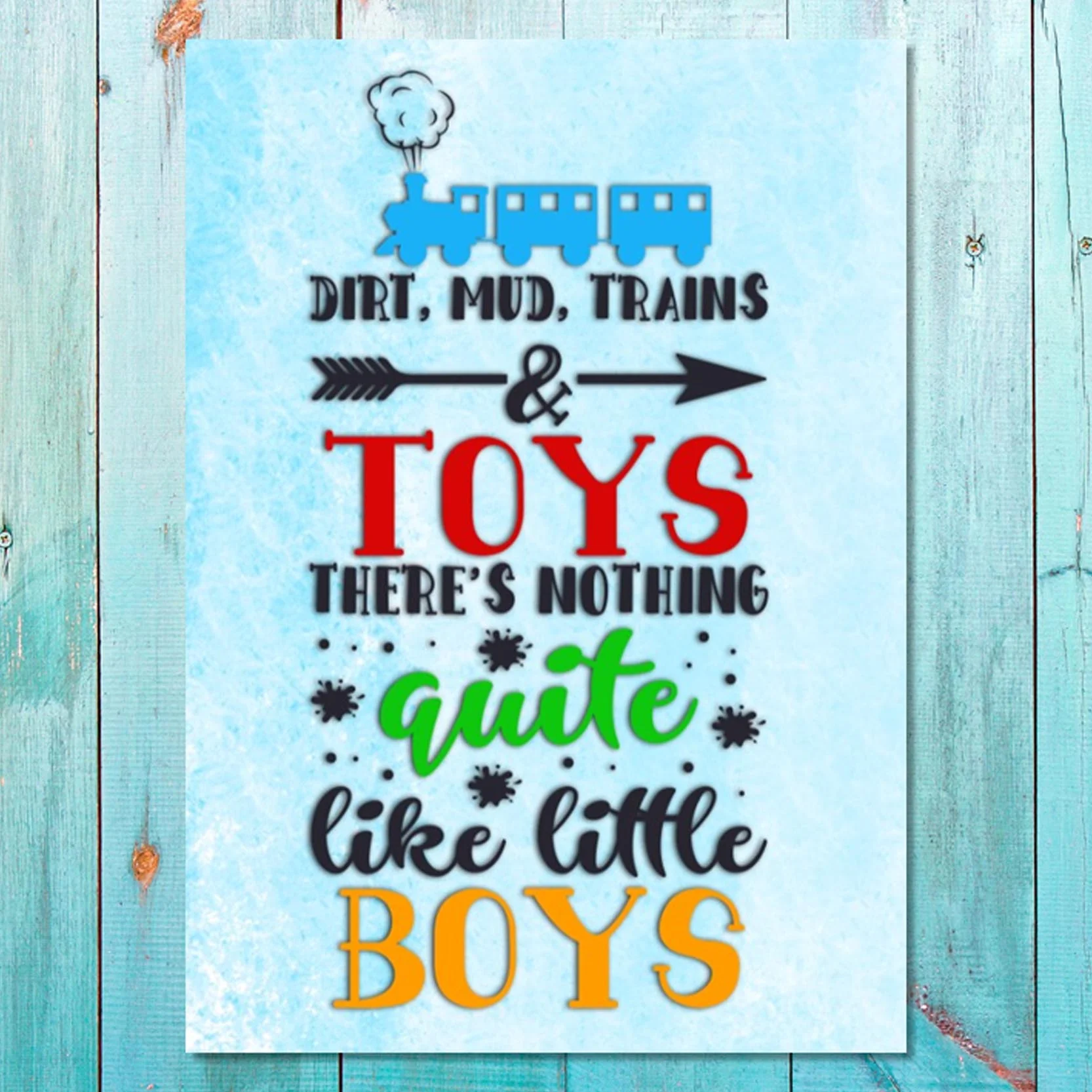 Boys: Set of 1 - Dirt, Mud, Trains