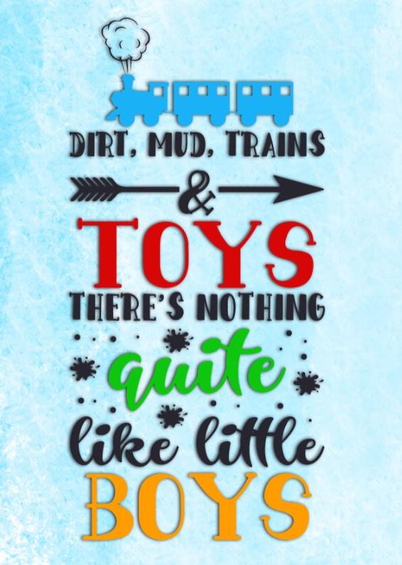 Boys: Set of 1 - Dirt, Mud, Trains - Image 2