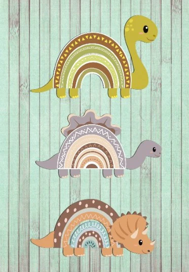 Boys: Set of 1 - Rainbow Dinos - Image 4