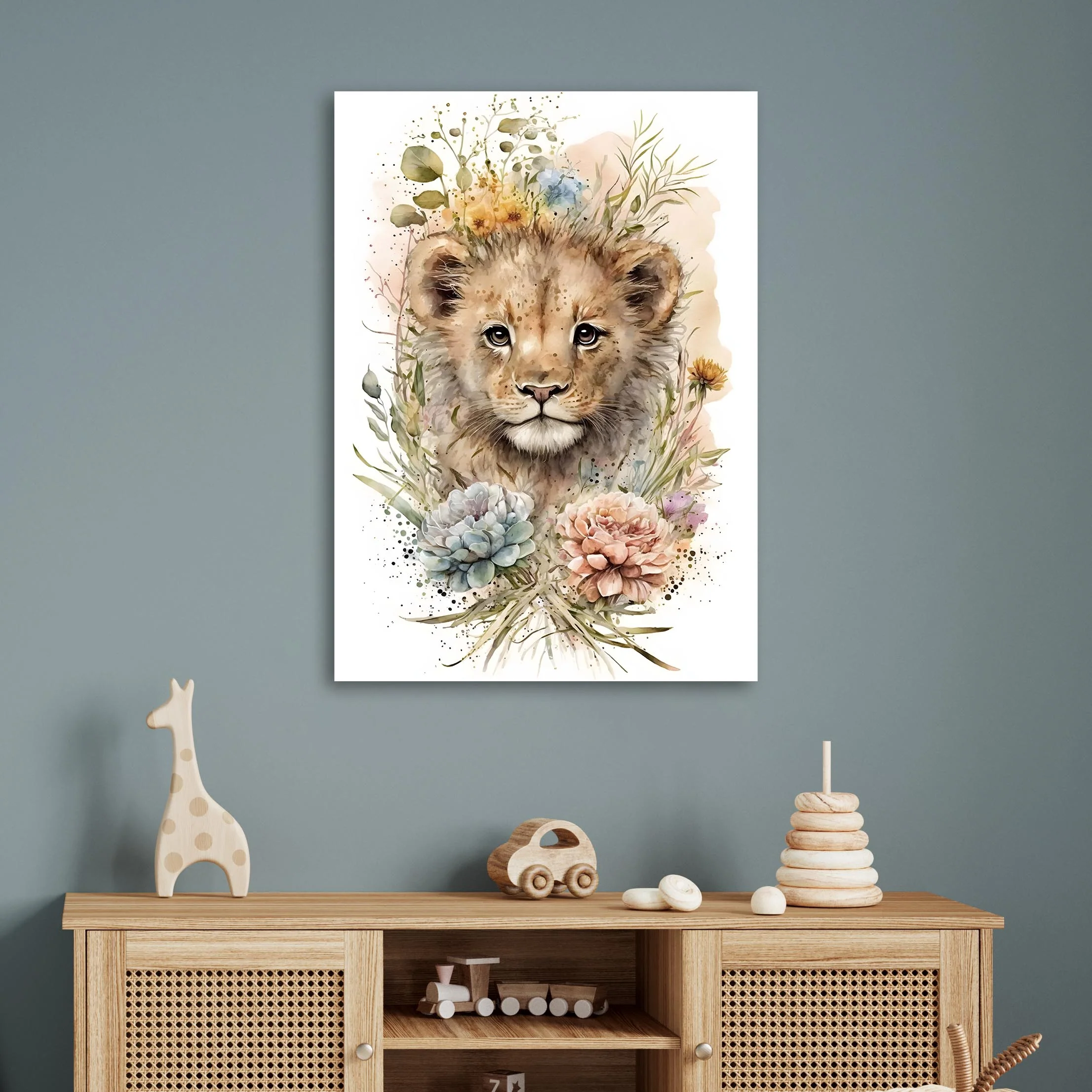 Unisex: Set of 1 - Watercolor Baby Lion
