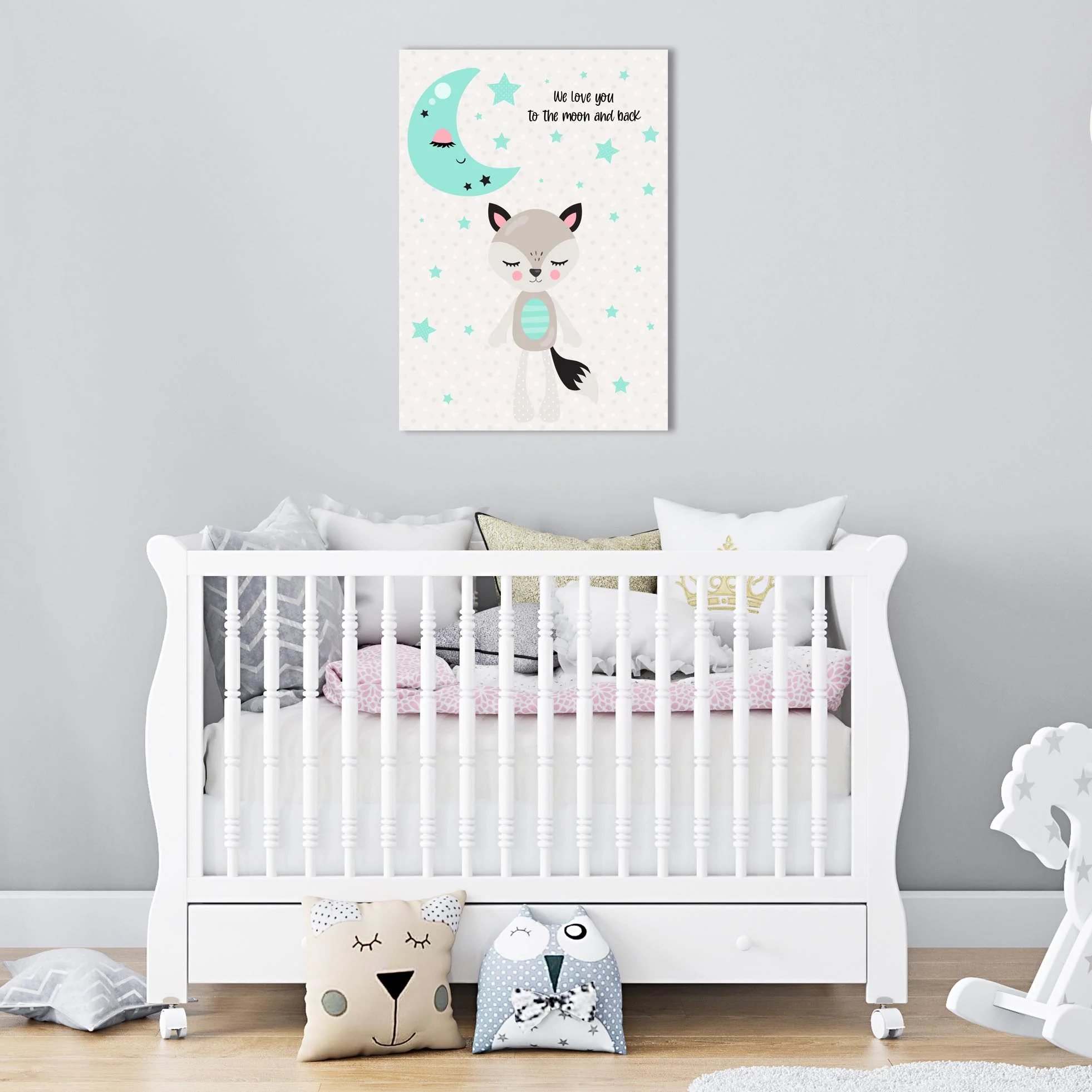 Boys: Set of 1 - We love you to the moon and back (Fox)