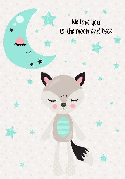 Boys: Set of 1 - We love you to the moon and back (Fox) - Image 2