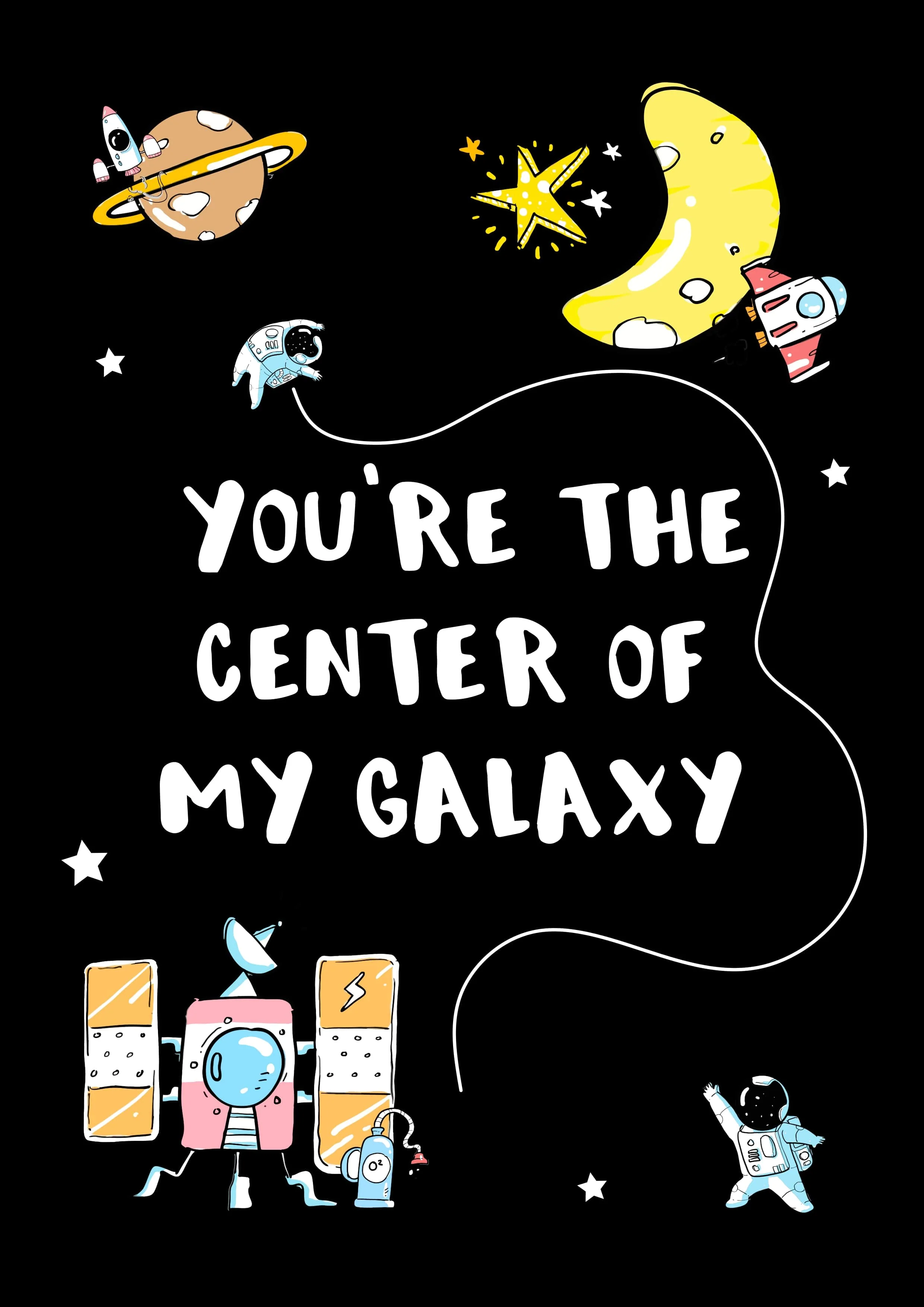 Boys: Set of 1 - You are the center of my Galaxy - Image 2