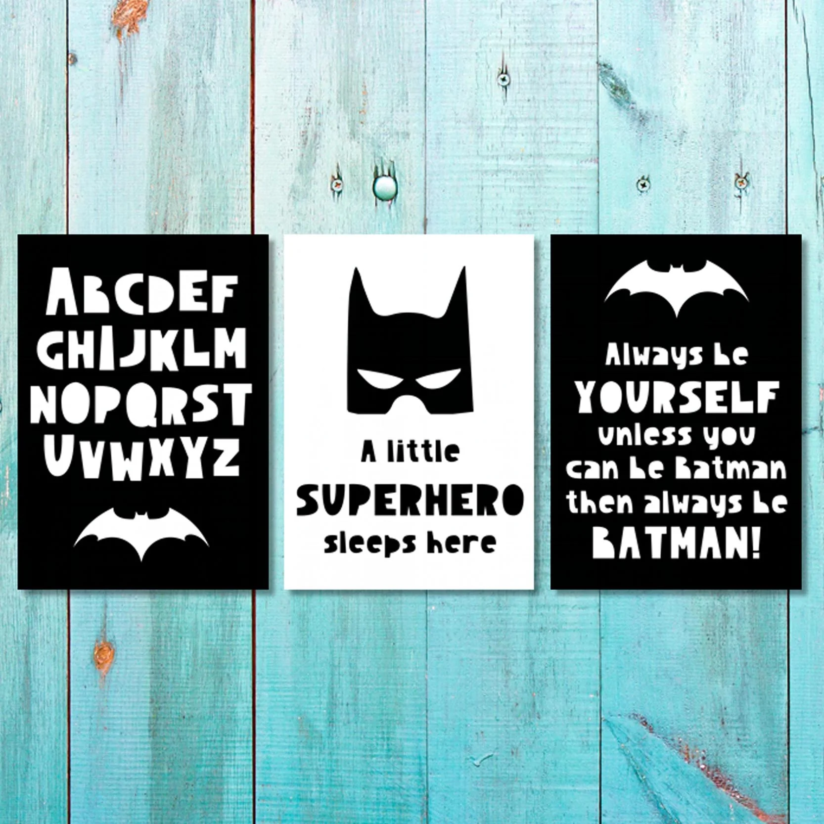Boys: Set of 3 - A little Superhero sleeps here