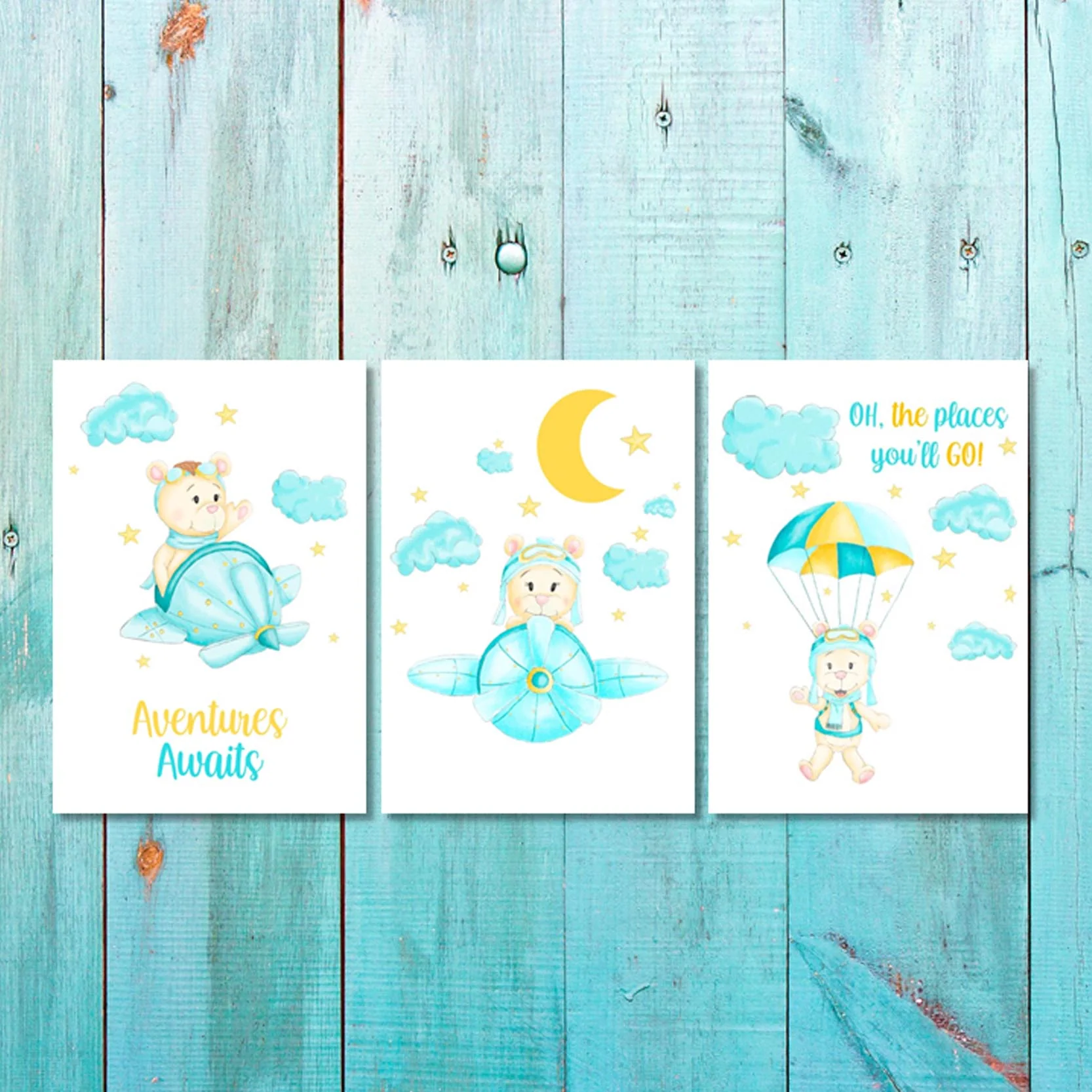 Boys: Set of 3 - Adventure Awaits Little Bear