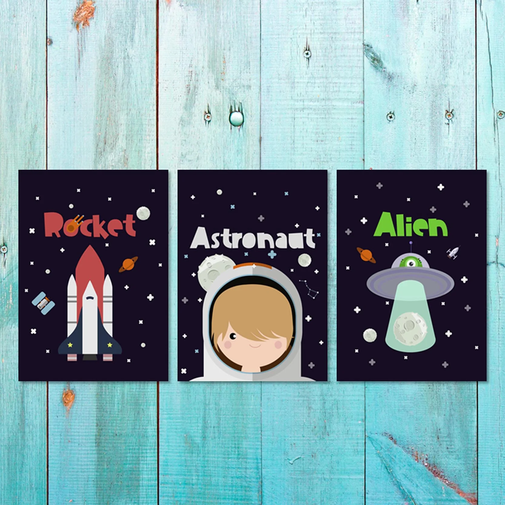 Boys: Set of 3 - Rocket - Astronaut - Alien