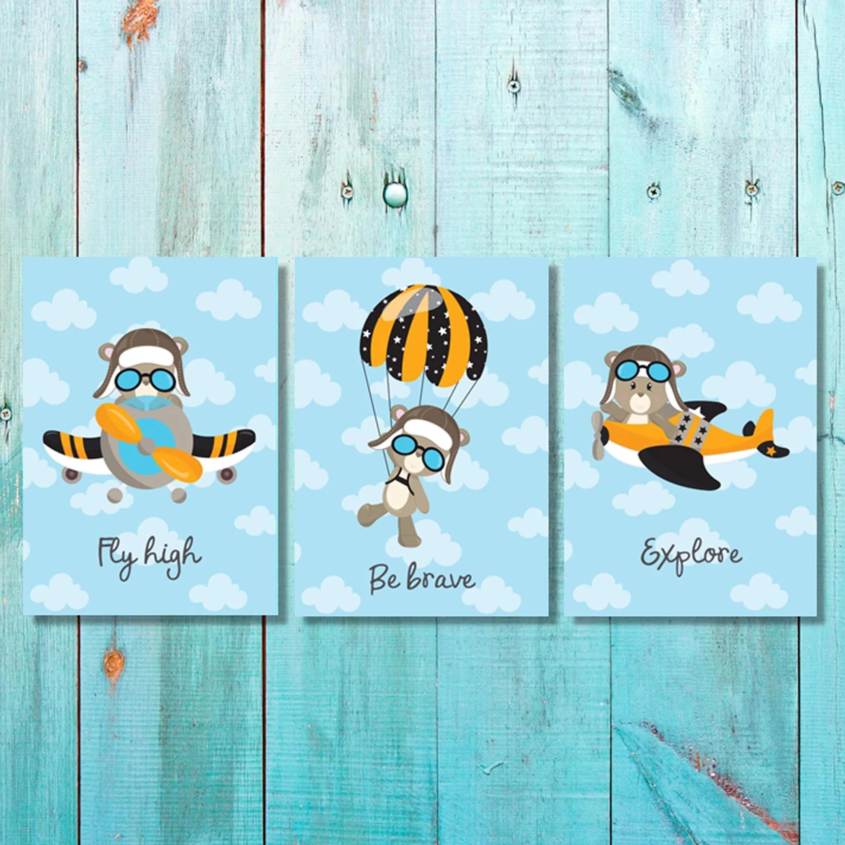 Boys: Set of 3 - Aviator Bear