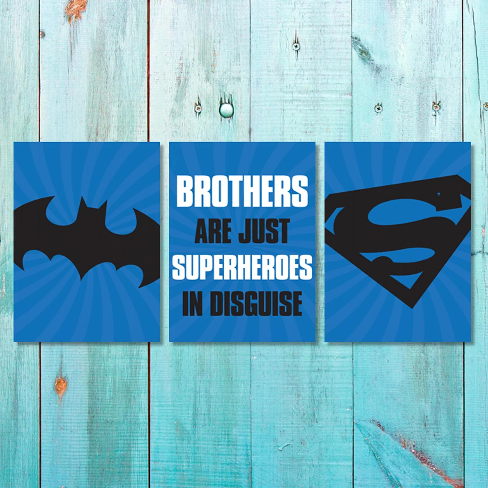 Boys: Set of 3 - Brothers are just Superheroes in disguise (Blue)