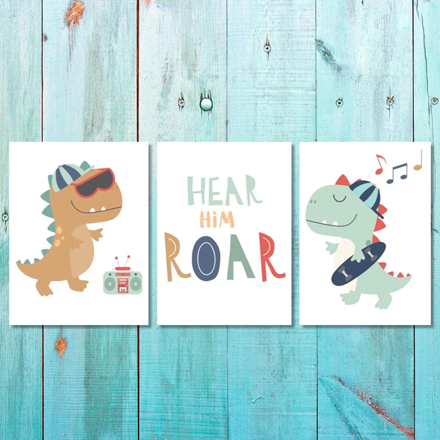 Boys: Set of 3 - Dino Dudes Hear Him Roar