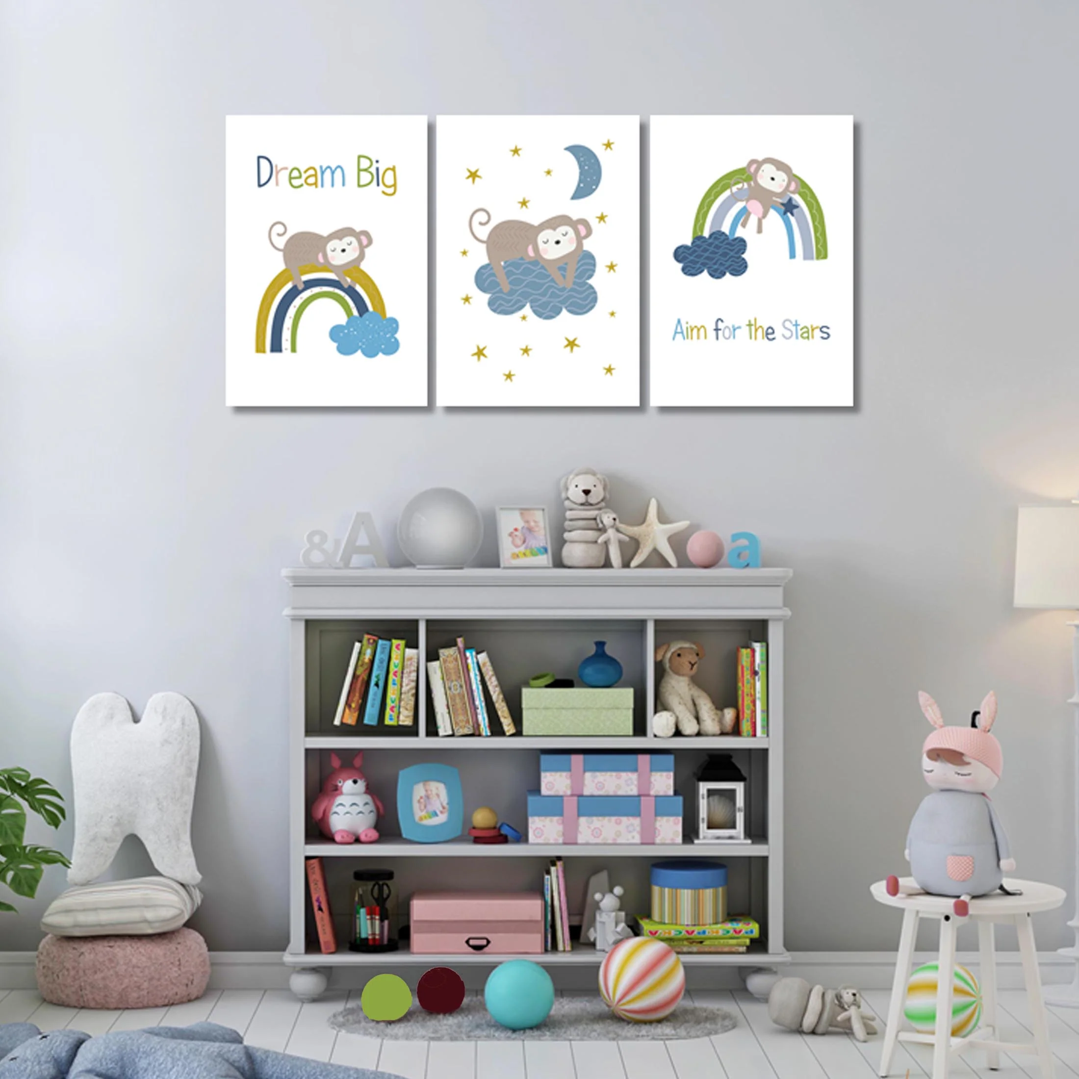Boys: Set of 3 - Dream Big, Aim for the Stars Little Monkey - Image 5