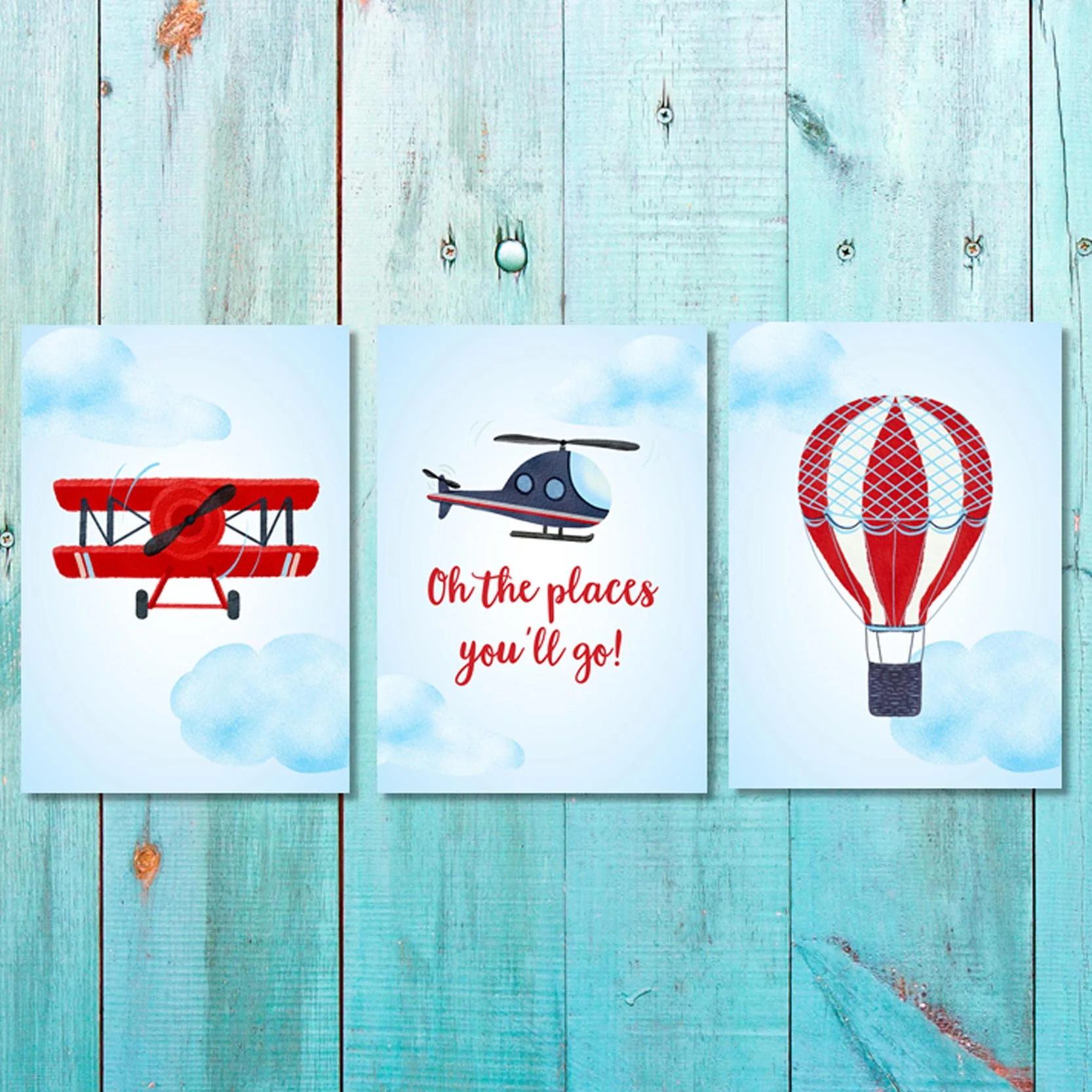 Boys: Set of 3 - Oh the places you'll go
