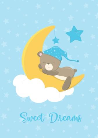 Boys: Set of 3 - Sleepy Baby Boy Bear - Image 2