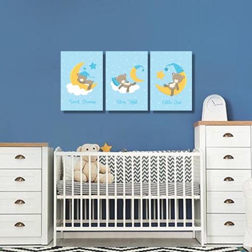 Boys: Set of 3 - Sleepy Baby Boy Bear - Image 5