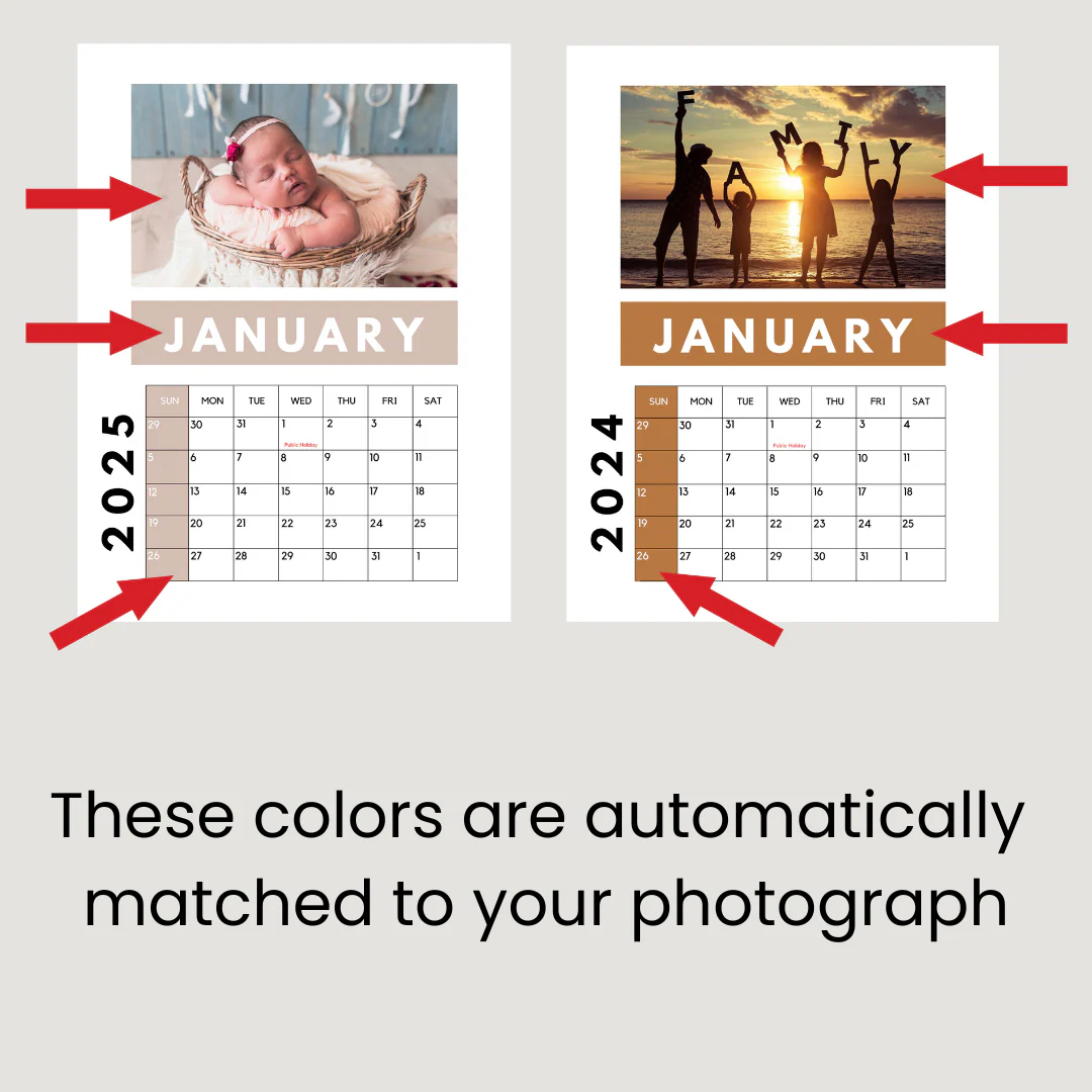 Branded Photo Wall Flip Calendars (A4 or A3 Portrait) - Image 2