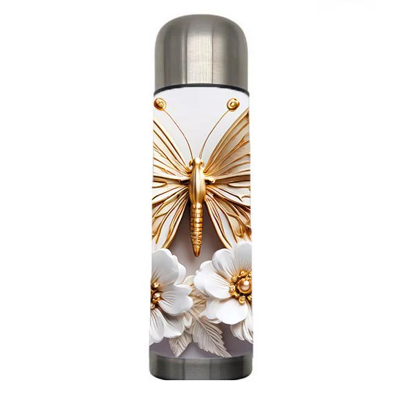Butterflies - Gold Design on Tumbler, Can, Flask, or Water bottle - Image 5