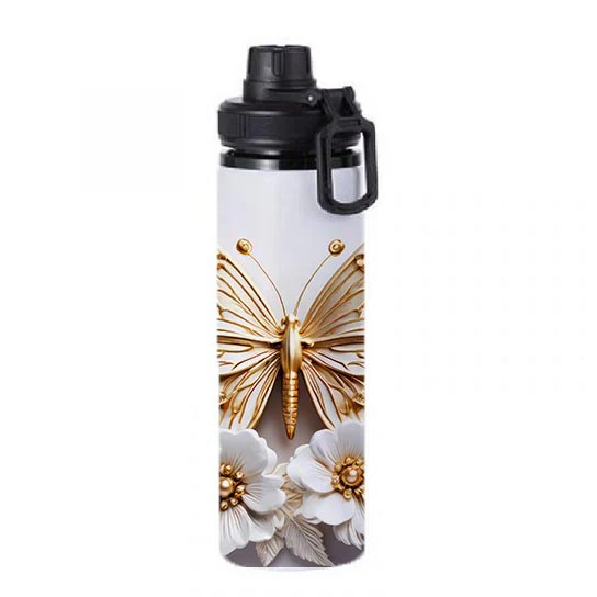 Butterflies - Gold Design on Tumbler, Can, Flask, or Water bottle - Image 6