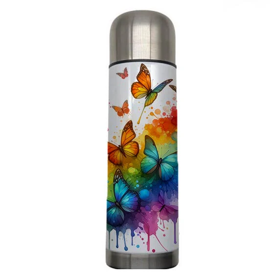 Butterflies - Rainbow Design on Tumbler, Can, Flask, or Water bottle - Image 3