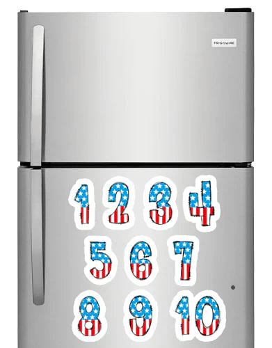 Captain America Theme Numbers Photo Fridge Magnets - (10 PER PACK) - Image 2