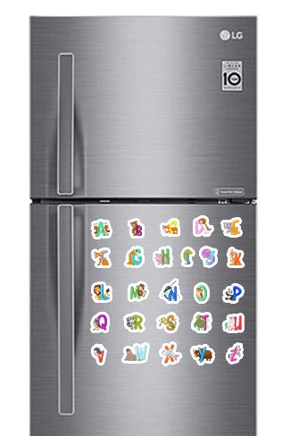 Cartoon Animals Alphabet Fridge Magnets - (26 PER PACK) - Image 2