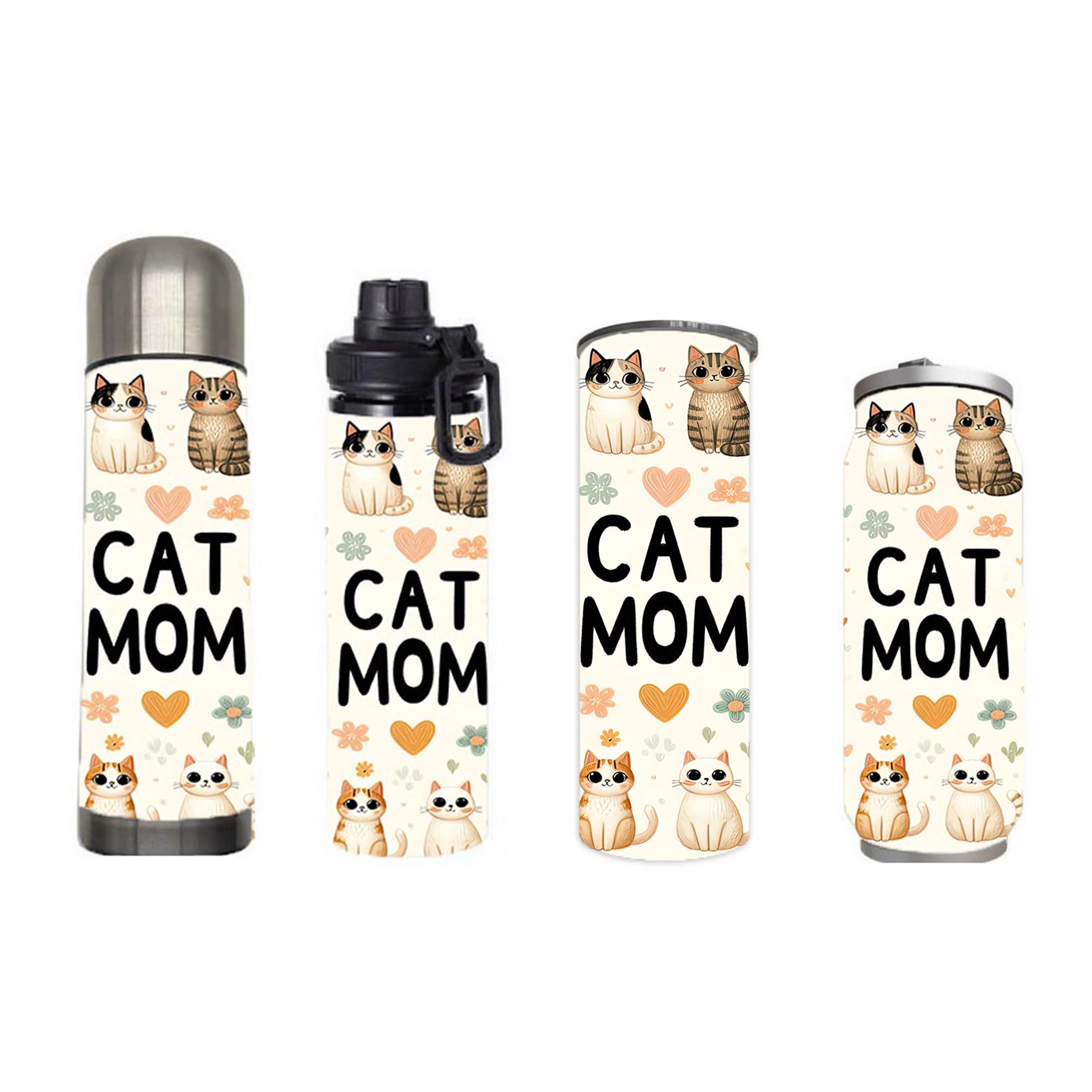 Cats - Cat Mom Design on Tumbler, Can, Flask, or Water bottle - Image 6