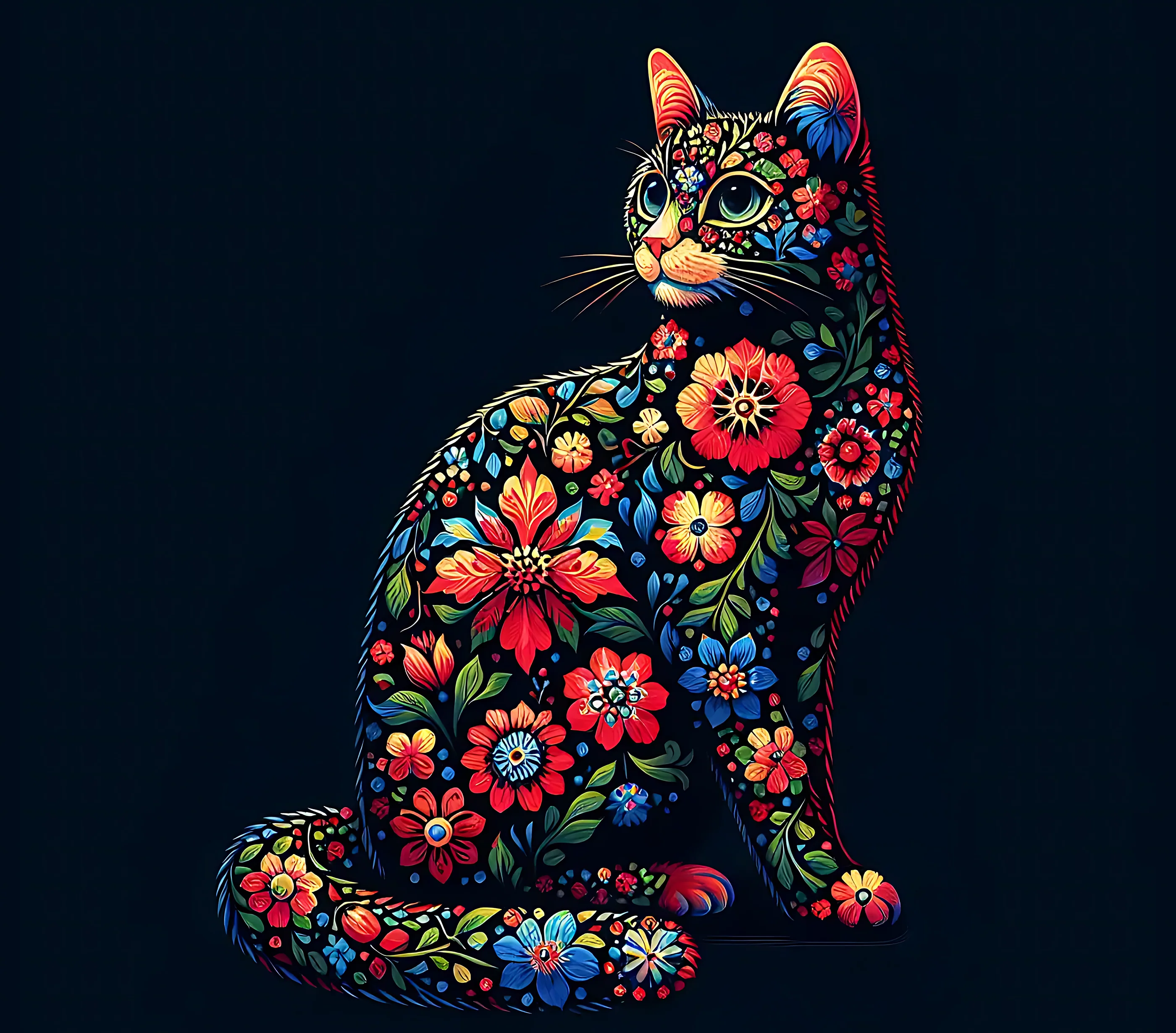 Cats - Flower Cat Design on Tumbler, Can, Flask, or Water bottle - Image 2