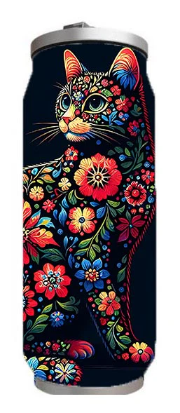 Cats - Flower Cat Design on Tumbler, Can, Flask, or Water bottle - Image 4