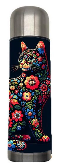 Cats - Flower Cat Design on Tumbler, Can, Flask, or Water bottle - Image 5