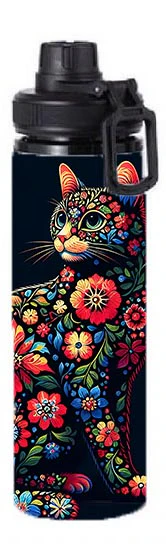 Cats - Flower Cat Design on Tumbler, Can, Flask, or Water bottle - Image 6