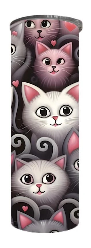 Cats - Kitty Love Design on Tumbler, Can, Flask, or Water bottle - Image 3