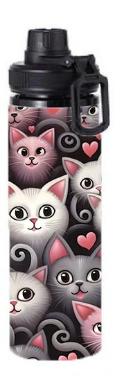 Cats - Kitty Love Design on Tumbler, Can, Flask, or Water bottle - Image 6