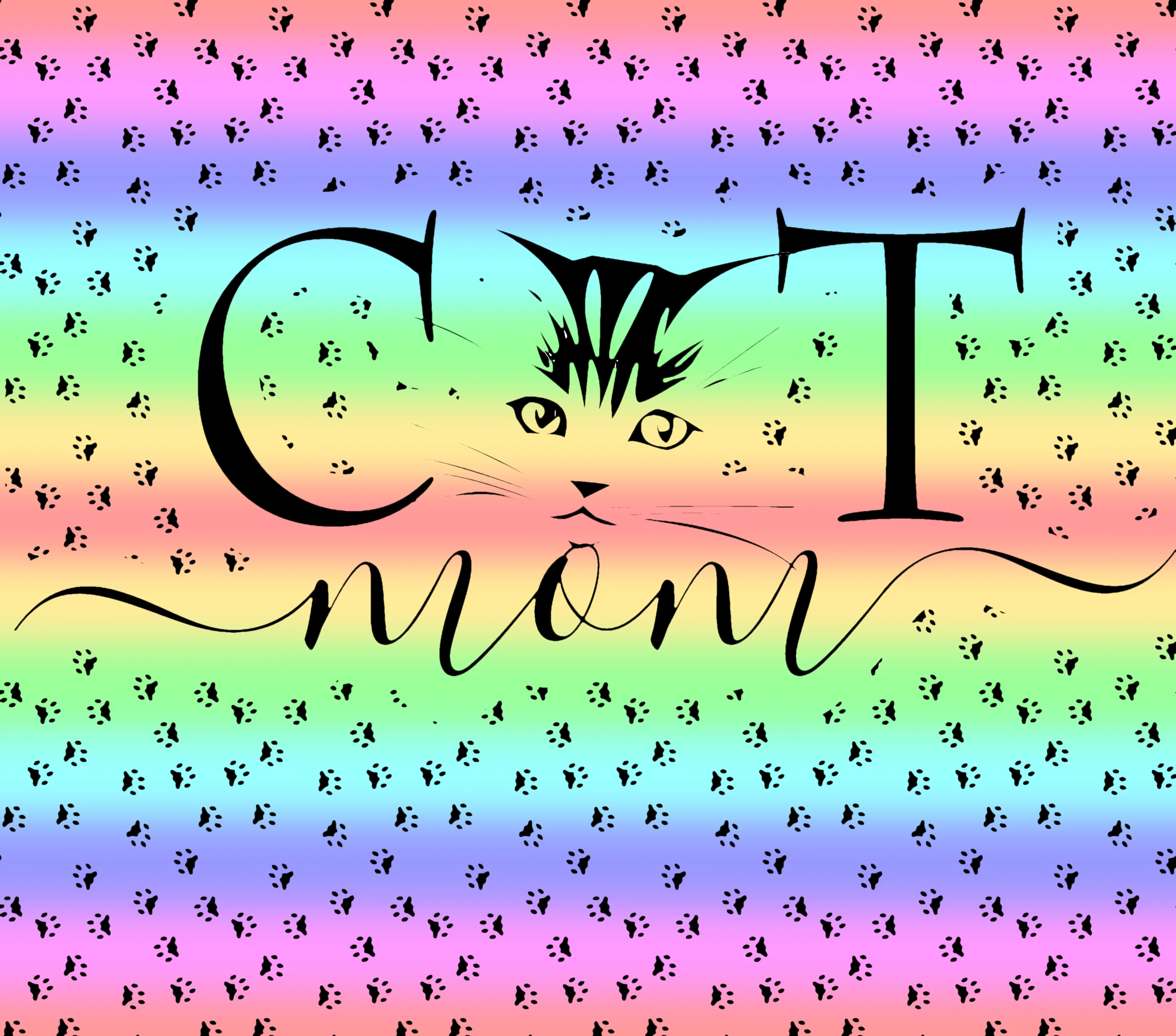 Cats - Rainbow Cat Mom Design on Tumbler, Can, Flask, or Water bottle - Image 2