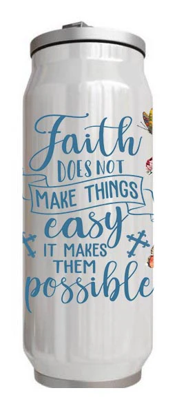 Christian - Faith does not make things easy Design on Tumbler, Can, Flask, or Water bottle - Image 4