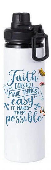 Christian - Faith does not make things easy Design on Tumbler, Can, Flask, or Water bottle - Image 5