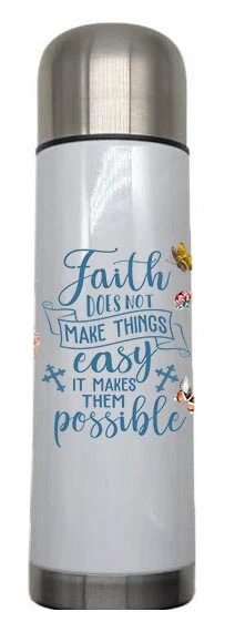 Christian - Faith does not make things easy Design on Tumbler, Can, Flask, or Water bottle - Image 6