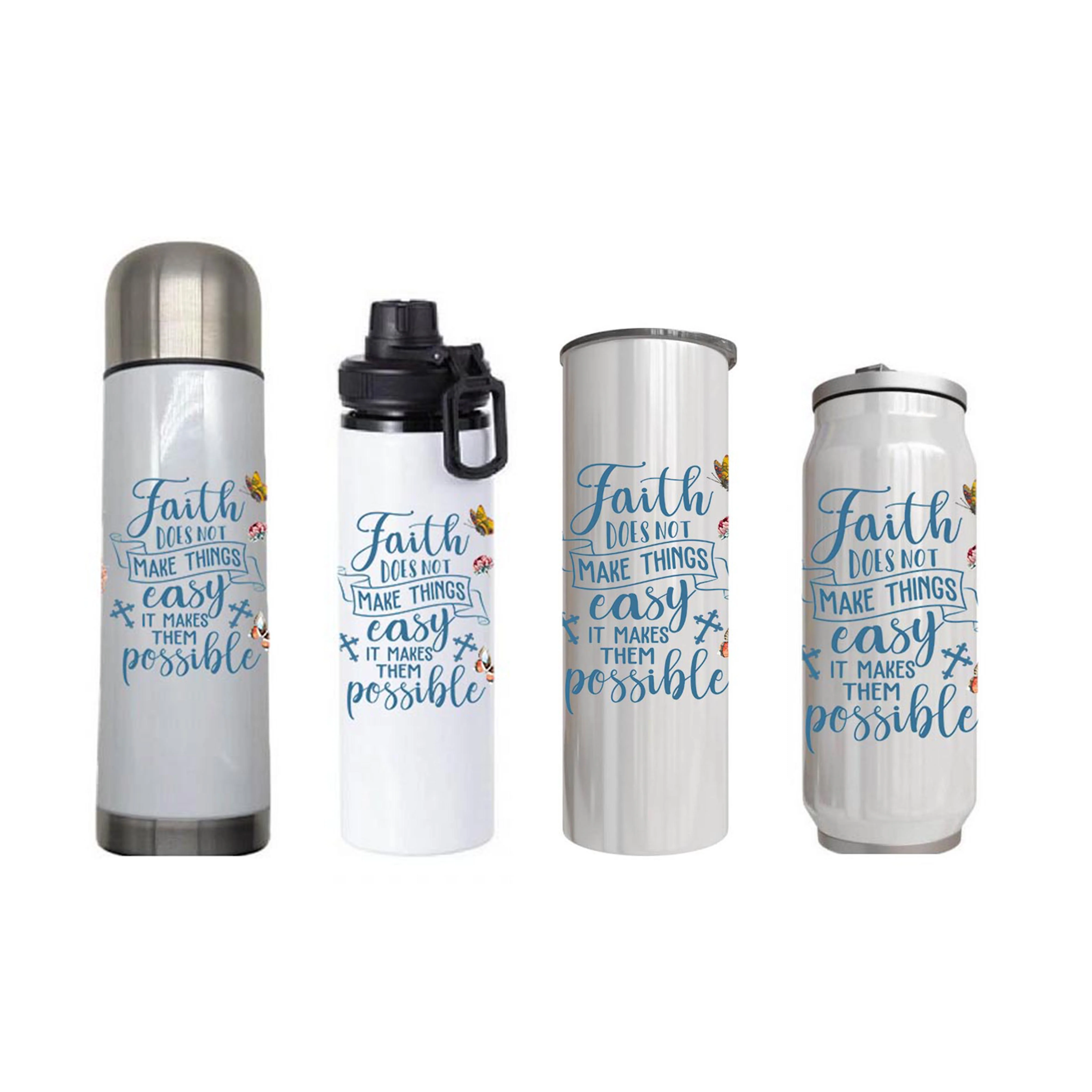 Christian - Faith does not make things easy Design on Tumbler, Can, Flask, or Water bottle - Image 7