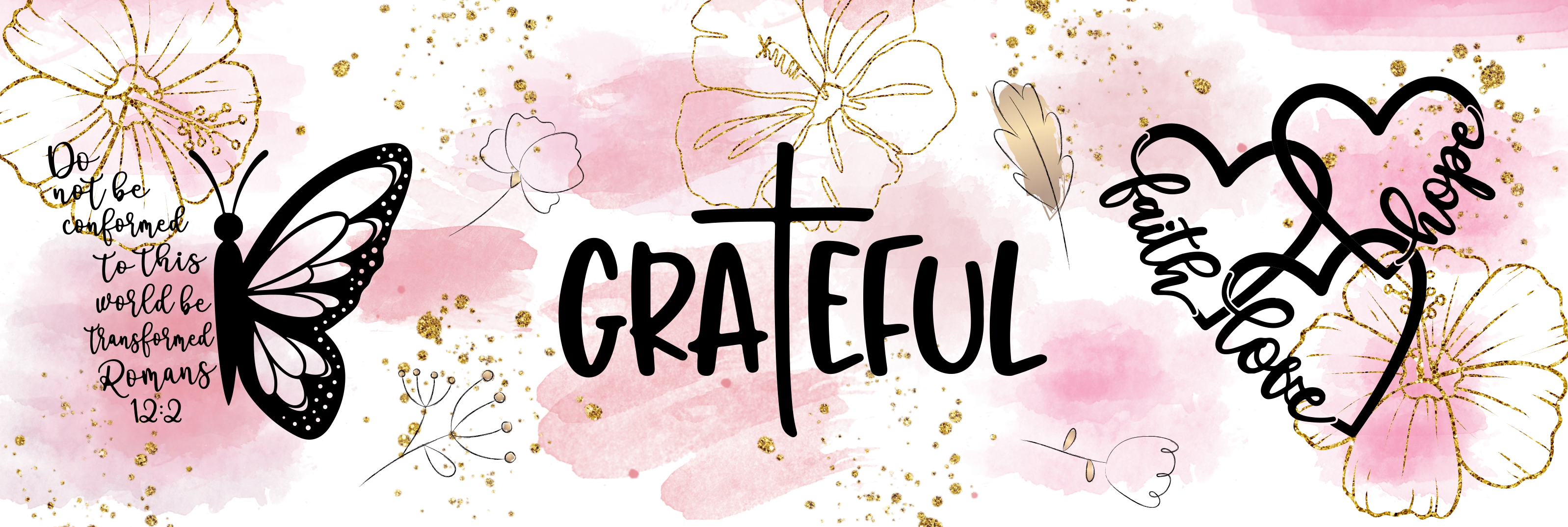 Christian - Grateful Design on Tumbler, Can, Flask, or Water bottle - Image 2