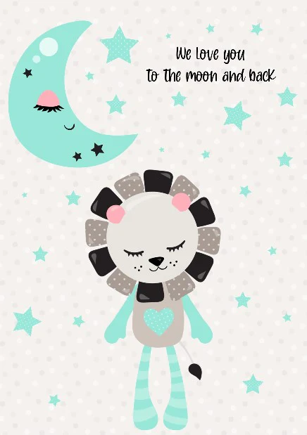 Boys: Set of 1 - We love you to the moon and back (Lion) - Image 2
