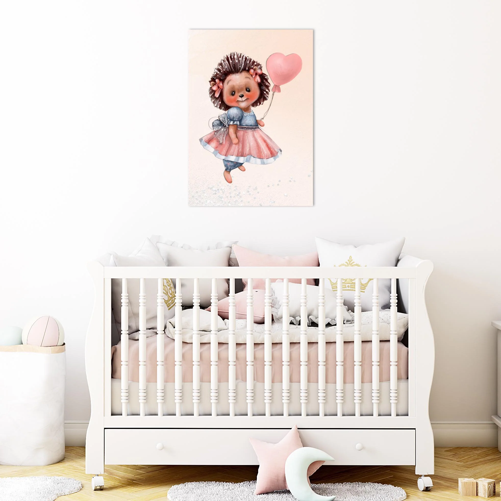 Girls: Set of 1 - Cute Hedgehog with balloon