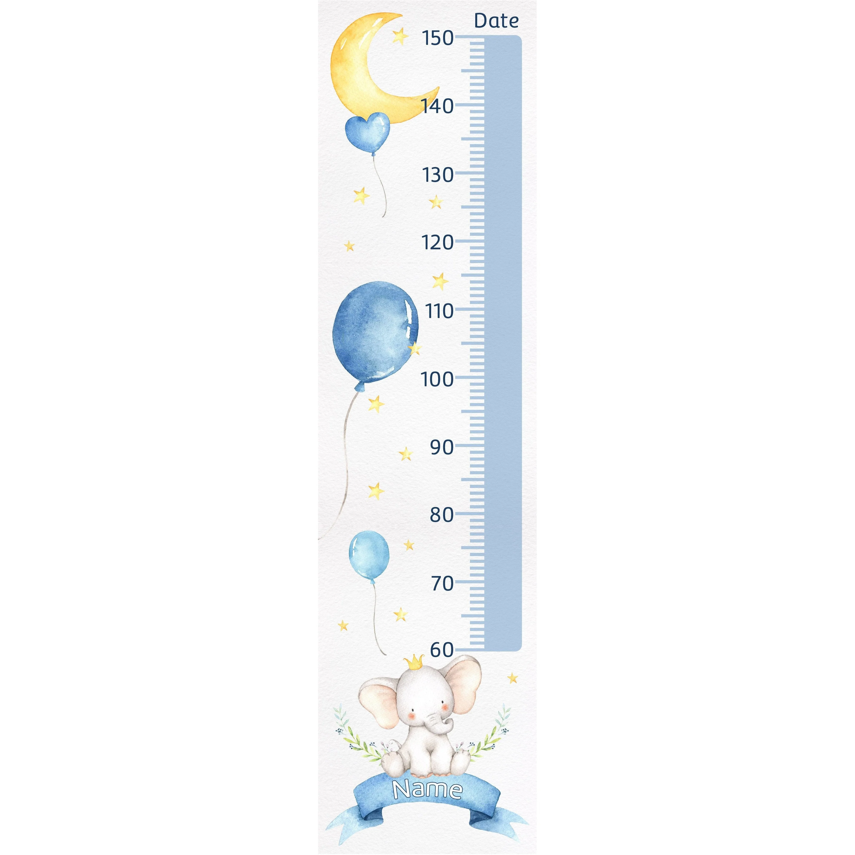 Baby Boy Elephants Sets - Canvas Set Decal & Height Chart - Image 7
