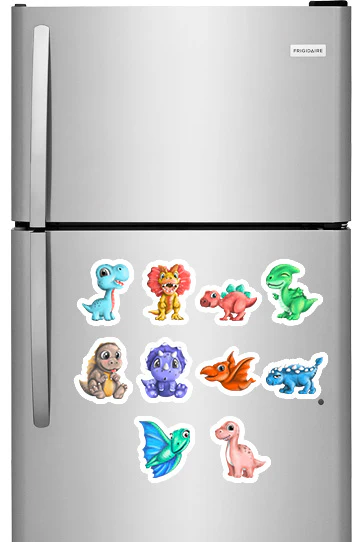 Cute Baby Dino Photo Fridge Magnets - (10 PER PACK) - Image 2