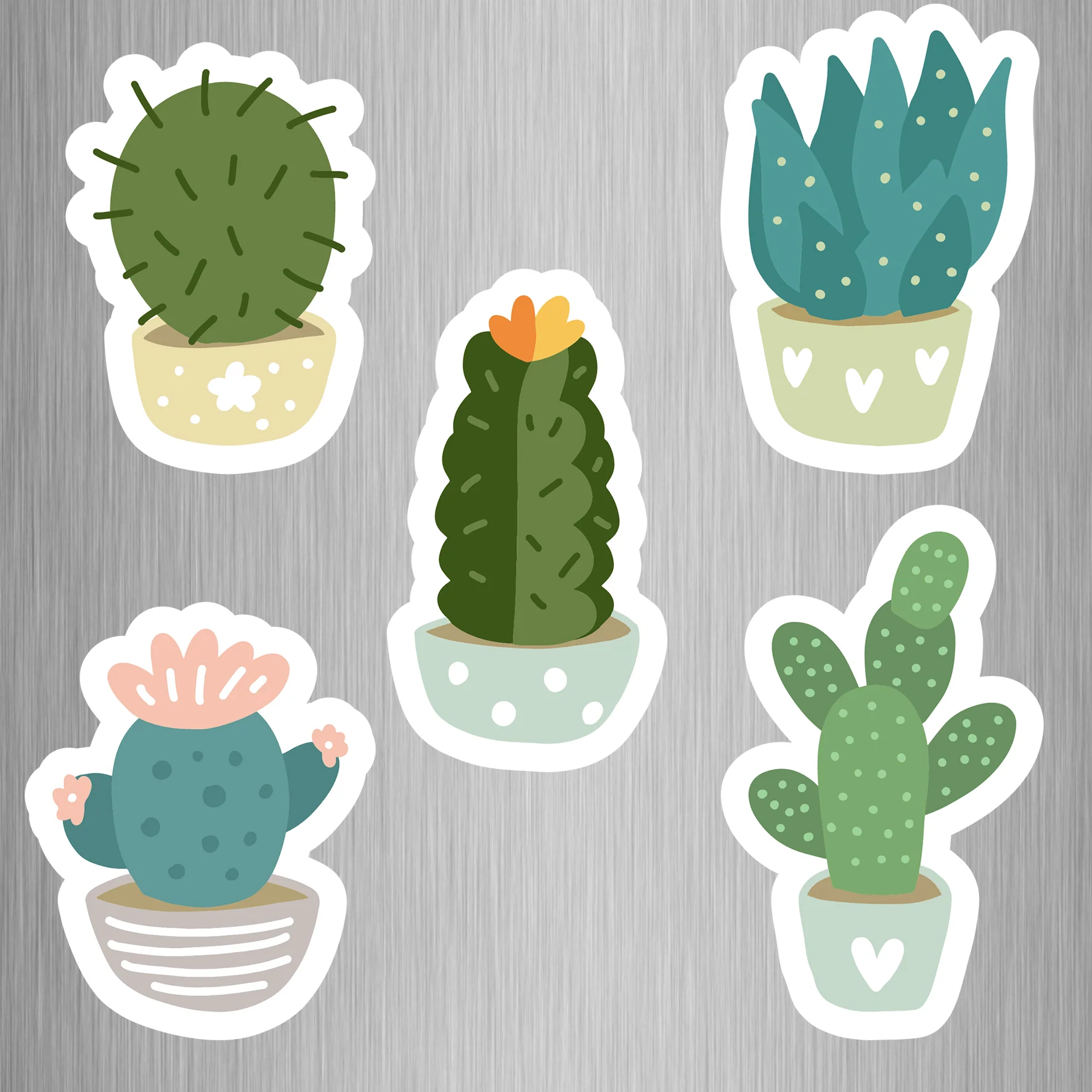 Cute Cactus Fridge Magnets - (5 PER PACK)