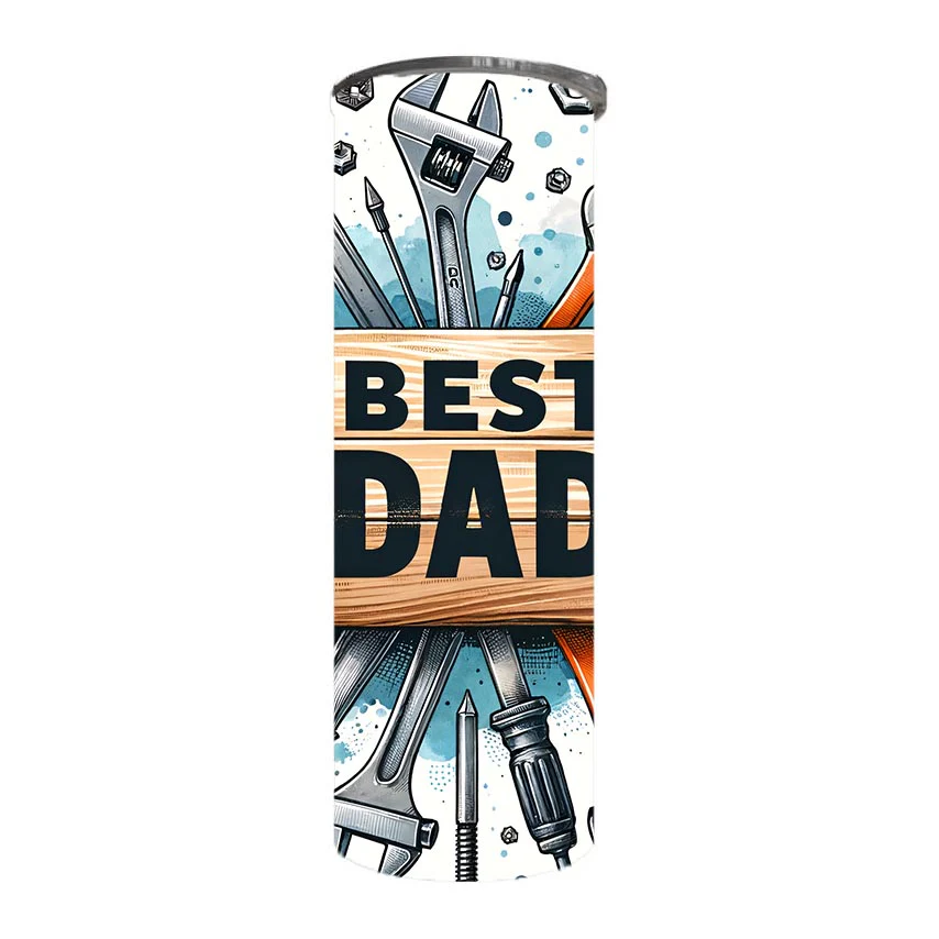 Dad - Best Dad Design on Tumbler, Can, Flask, or Water bottle - Image 3