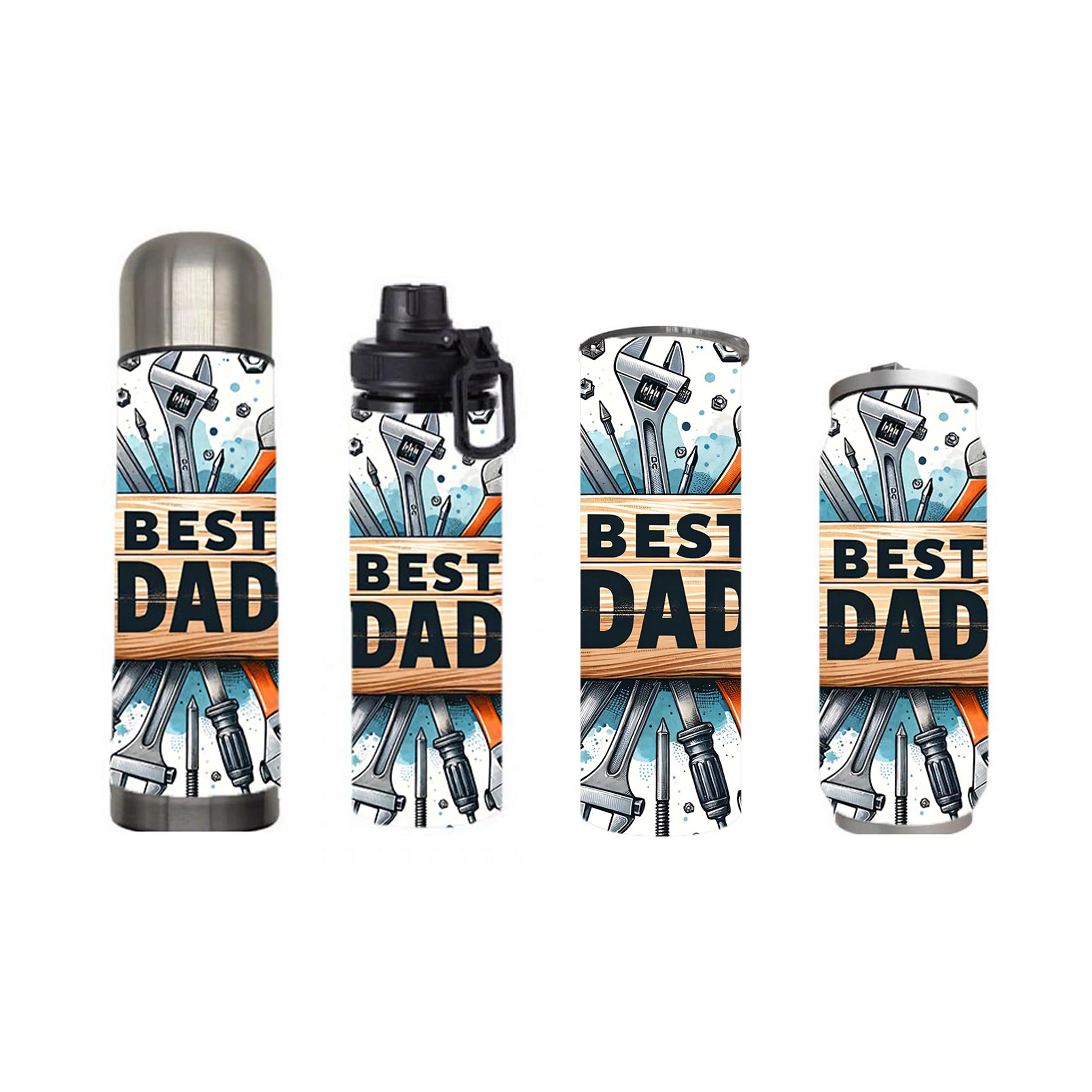 Dad - Best Dad Design on Tumbler, Can, Flask, or Water bottle - Image 7