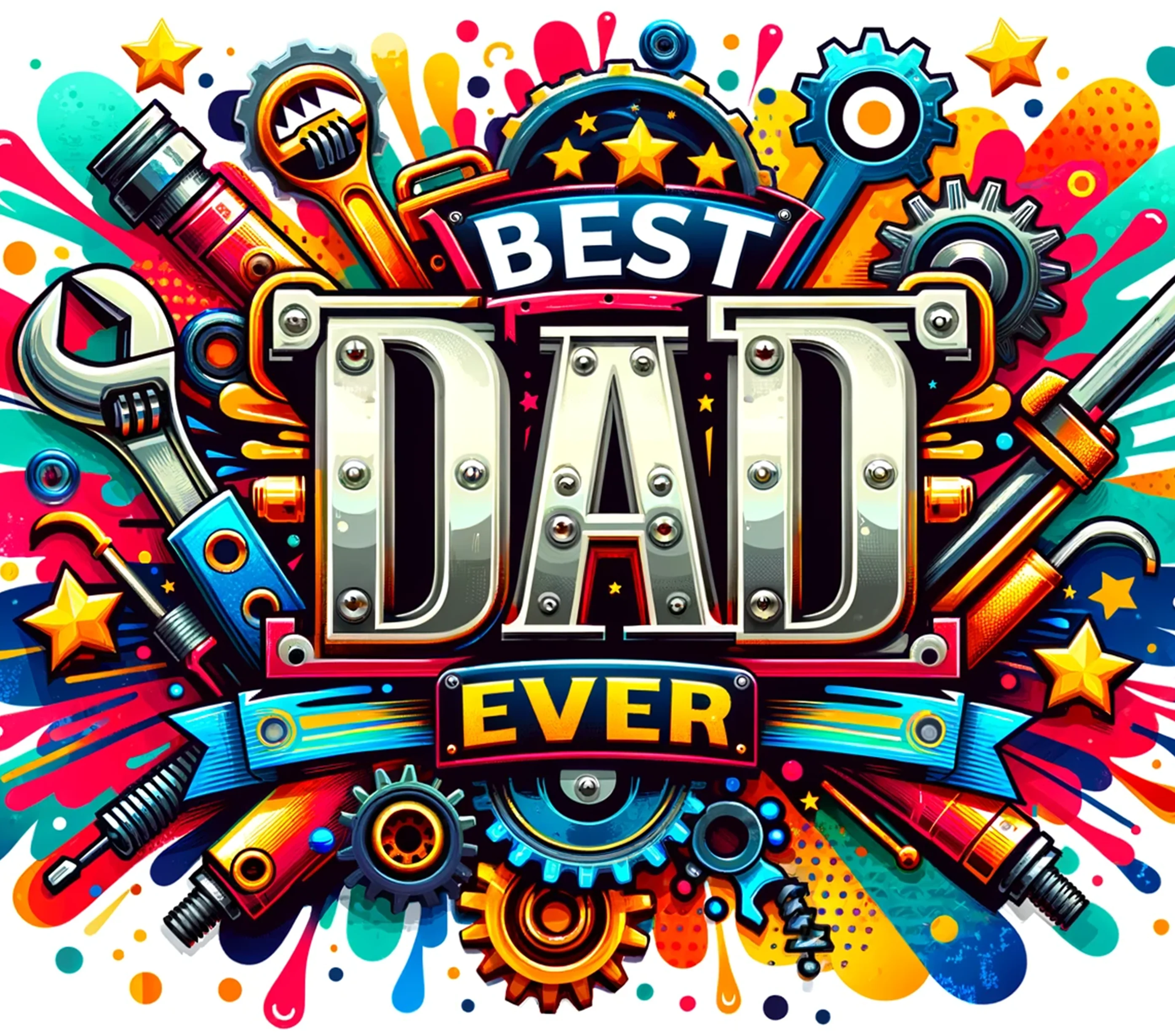 Dad - Best Dad Ever Design on Tumbler, Can, Flask, or Water bottle - Image 2