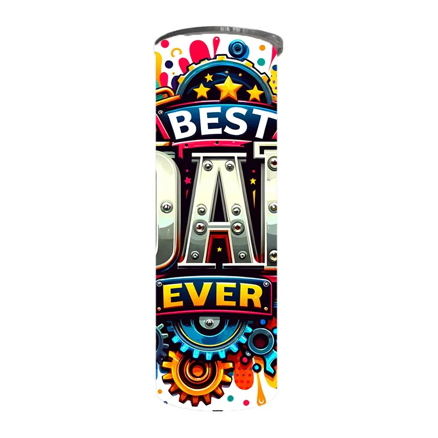 Dad - Best Dad Ever Design on Tumbler, Can, Flask, or Water bottle - Image 3