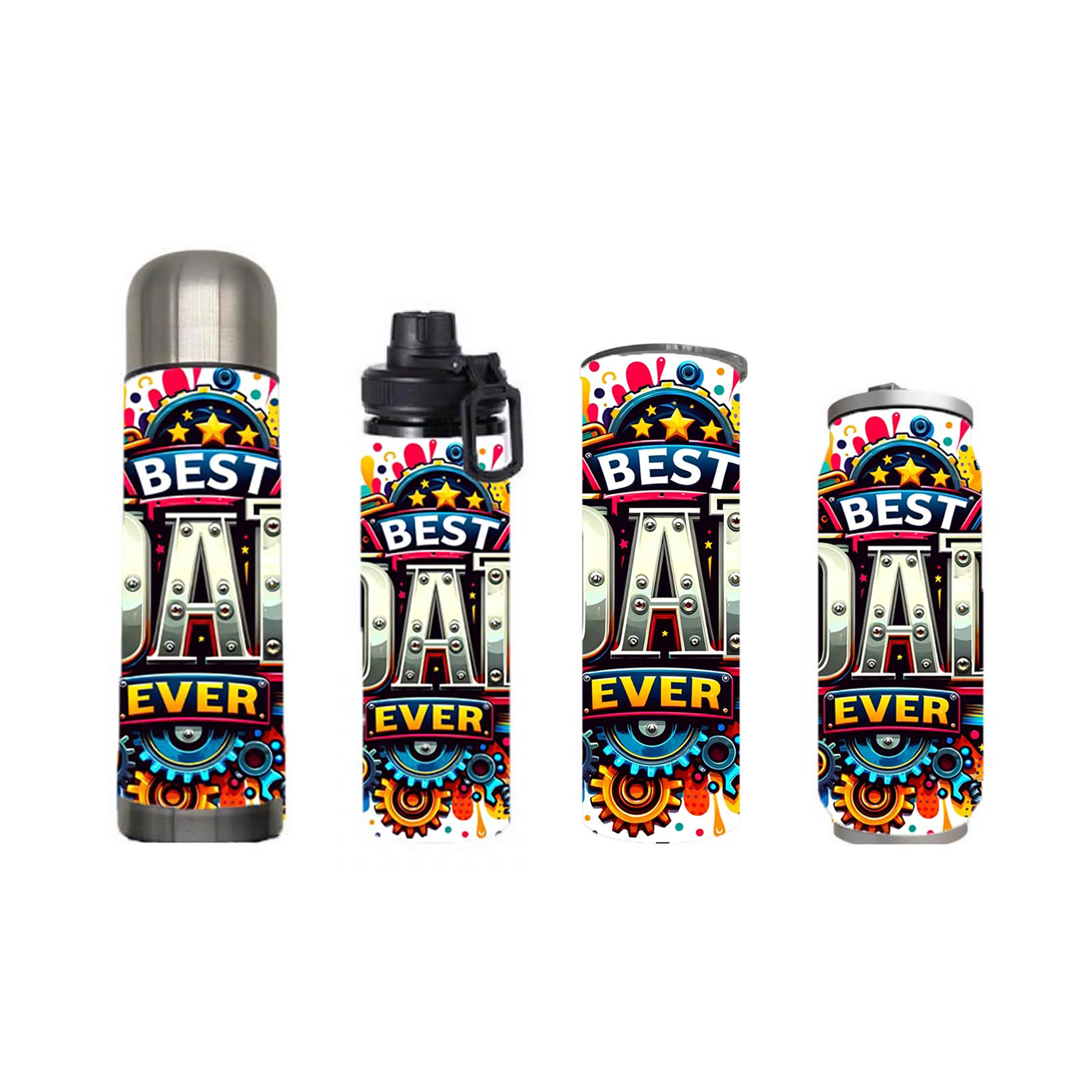 Dad - Best Dad Ever Design on Tumbler, Can, Flask, or Water bottle - Image 7